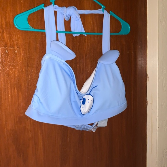 Care Bears Hot Topic plus size 1X blue Grumpy Bear Halter Bandeau bikini top NWT - Picture 1 of 5